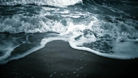 Sea waves movement night lighting shooting Video stock 148765034