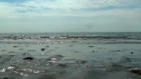 Sea Waves Moving Over Sand In From Far Out Stock Footage 22186254