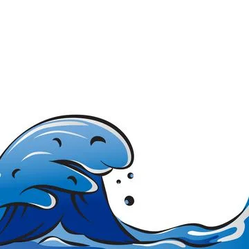 Sea waves or ocean design vector drawing Illustrazione stock