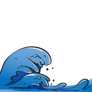 Sea waves or ocean vector art illustration Stock Illustration