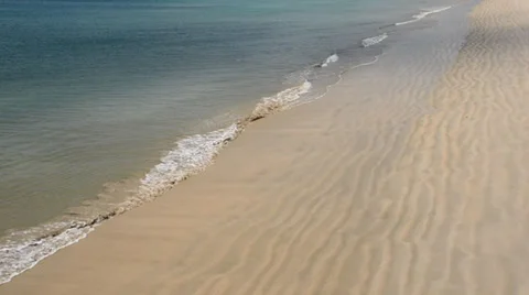Sea Waves over Sand Beach Stock Footage 34404575