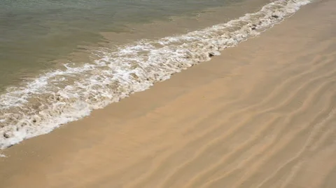 Sea Waves over Sand Beach Stock Footage 34404630