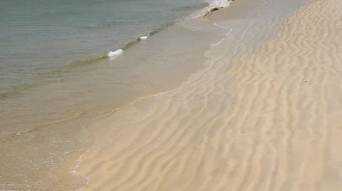 Sea Waves over Sand Beach Stock Footage 34404657