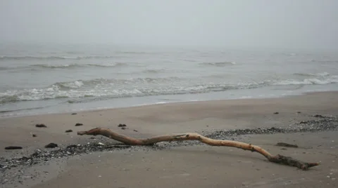 Sea waves over sand beach untouched nature Stock Footage 36739865