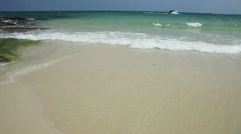 Sea Waves over Sand Beach Stock Footage 38842990