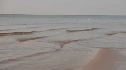 Sea Waves over Sand Beach Stock Footage 61611803