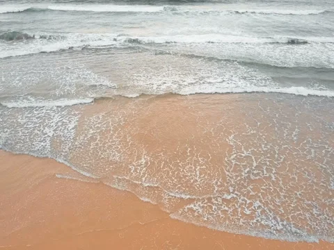 Sea waves over sand beach background Stock Footage 85236396