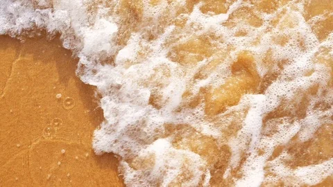 Sea Waves over Sand Beach Holiday Background Video stock 93134433