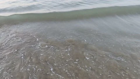 Sea waves over sun light in summer morning 2 Stock Footage 220676806