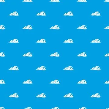 Sea waves pattern vector seamless blue イラスト素材