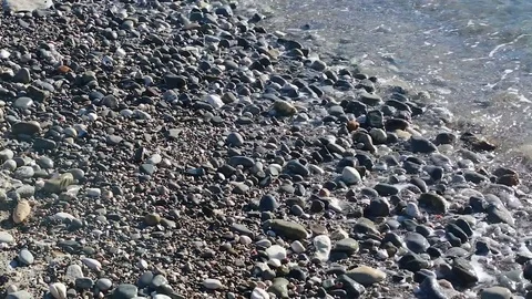 Sea Waves on Pebbles Stock Footage 79091013