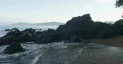 Sea waves reaching the coast Stock Footage 96472896