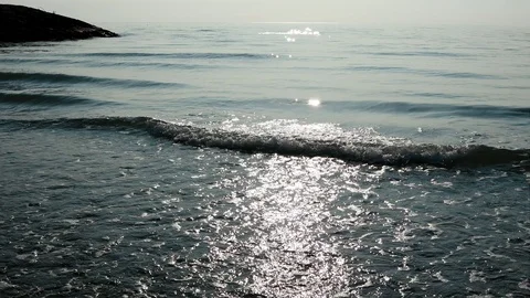 Sea waves reaching the shore Video stock 113518231