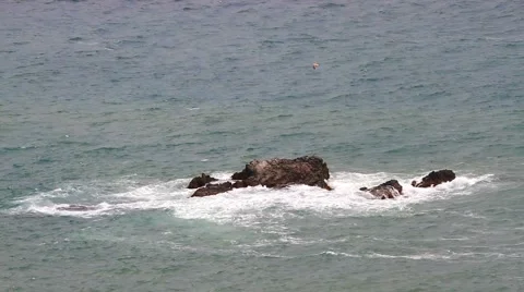 Sea waves on the rocks Stock-Footage 55909858