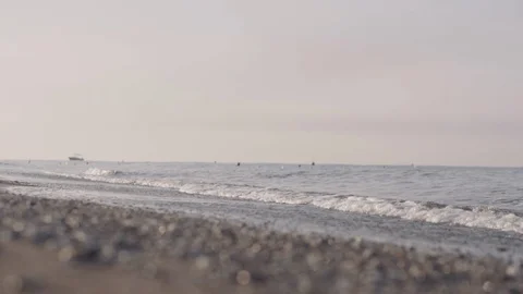 Sea waves roll on a sandy beach Stock Footage 90579308