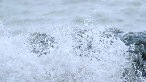 The sea waves roll to the shore Stock Footage 74494694