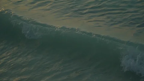 Sea Waves Rolling On Sandy Beach At Sunset Stock Footage 107426997