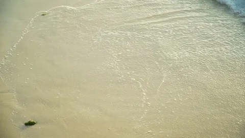 Sea Waves Rolling On Sandy Beach At Sunset Stock Footage 107427523