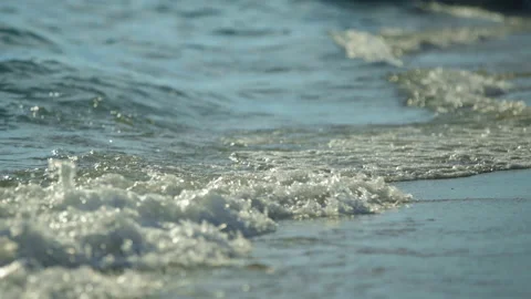 Sea waves rolling in summer day Stock Footage 212761889