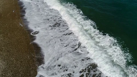 Sea Waves On the Sand, 4K UHD Vİdeo 스톡 동영상 81853232