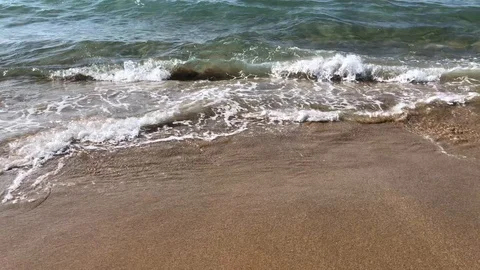 Sea Waves On The Sand Beach Video stock 93601671