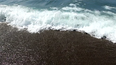 Sea waves on the sand of the beach Stock Footage 138107368
