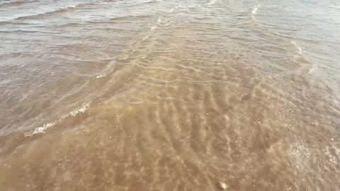 Sea waves on the sand beach Stock-Footage 340406994