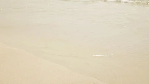 Sea waves on the sand close-up Stock Footage 87305444