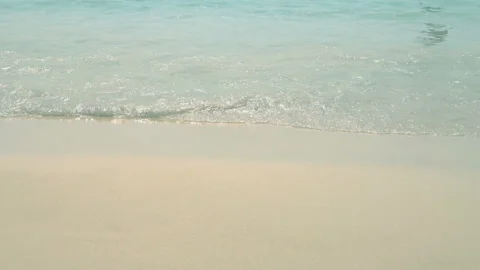 Sea waves on the sand close-up Stock Footage 87305518