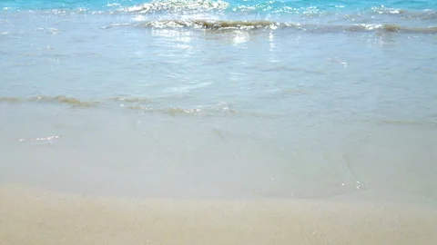 Sea waves on the sand close-up Stock Footage 87305540