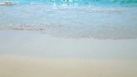 Sea waves on the sand close-up Stock Footage 87305673