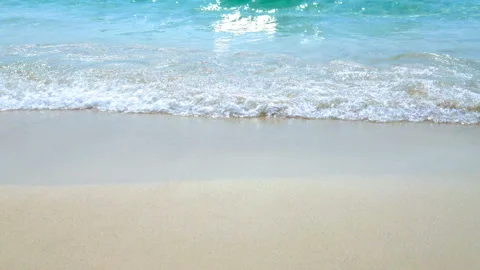 Sea waves on the sand close-up Stock Footage 87305716
