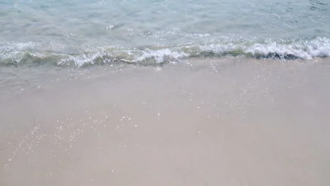 Sea waves on the sand close-up Stock Footage 87306119