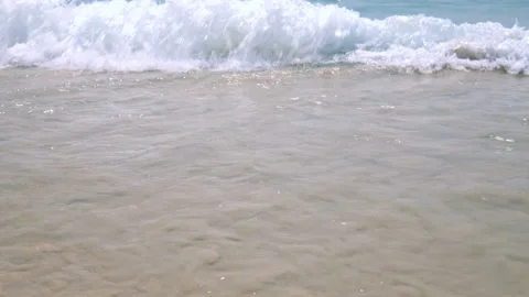 Sea waves on the sand close-up Stock Footage 87306274