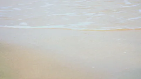 Sea waves on the sand close-up Stock Footage 87418841
