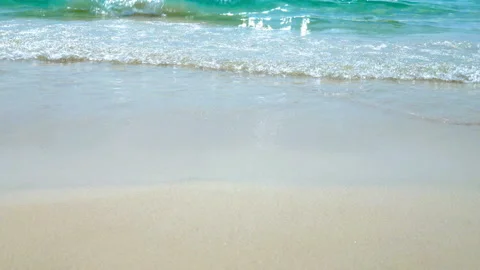 Sea waves on the sand close-up Stock Footage 87531678