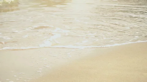 Sea waves on the sand close-up Stock Footage 88927088