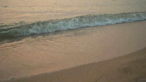 Sea Waves On The Sand Close-Up Stock Footage 103732548