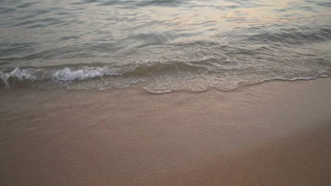 Sea Waves On The Sand Close-Up Stock Footage 104067011