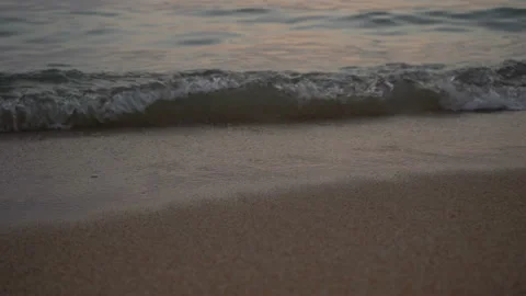Sea Waves On The Sand Close-Up Stock Footage 104067114