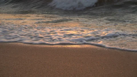 Sea Waves On The Sand Close-Up Stock Footage 104447543