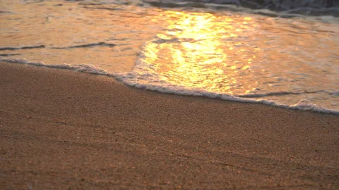 Sea Waves On The Sand Close-Up Stock Footage 104447568
