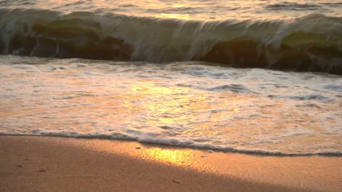Sea Waves On The Sand Close-Up Stock Footage 104447945