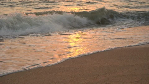 Sea Waves On The Sand Close-Up Stock Footage 104448184