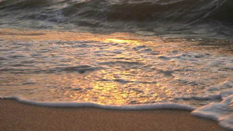 Sea Waves On The Sand Close-Up Stock Footage 104448475