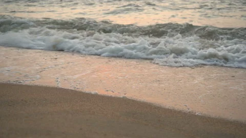 Sea Waves On The Sand Close-Up Stock Footage 104448532