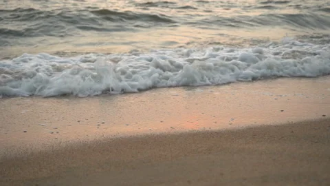 Sea Waves On The Sand Close-Up Stock Footage 104448602