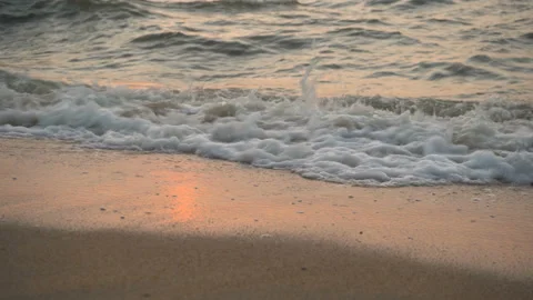 Sea Waves On The Sand Close-Up Stock Footage 104448780