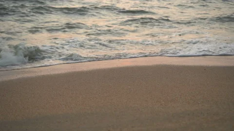 Sea Waves On The Sand Close-Up Stock Footage 104448924