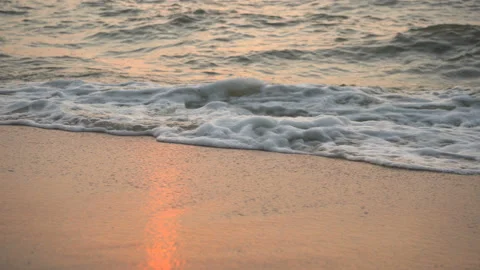 Sea Waves On The Sand Close-Up Stock Footage 104448943